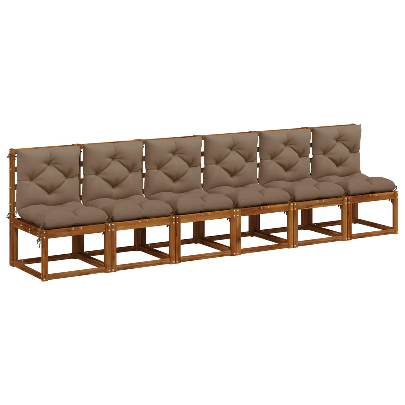 vidaXL 6-delige Palletkussens VIANEN 6 st 100% Polyester Taupe, foto 2