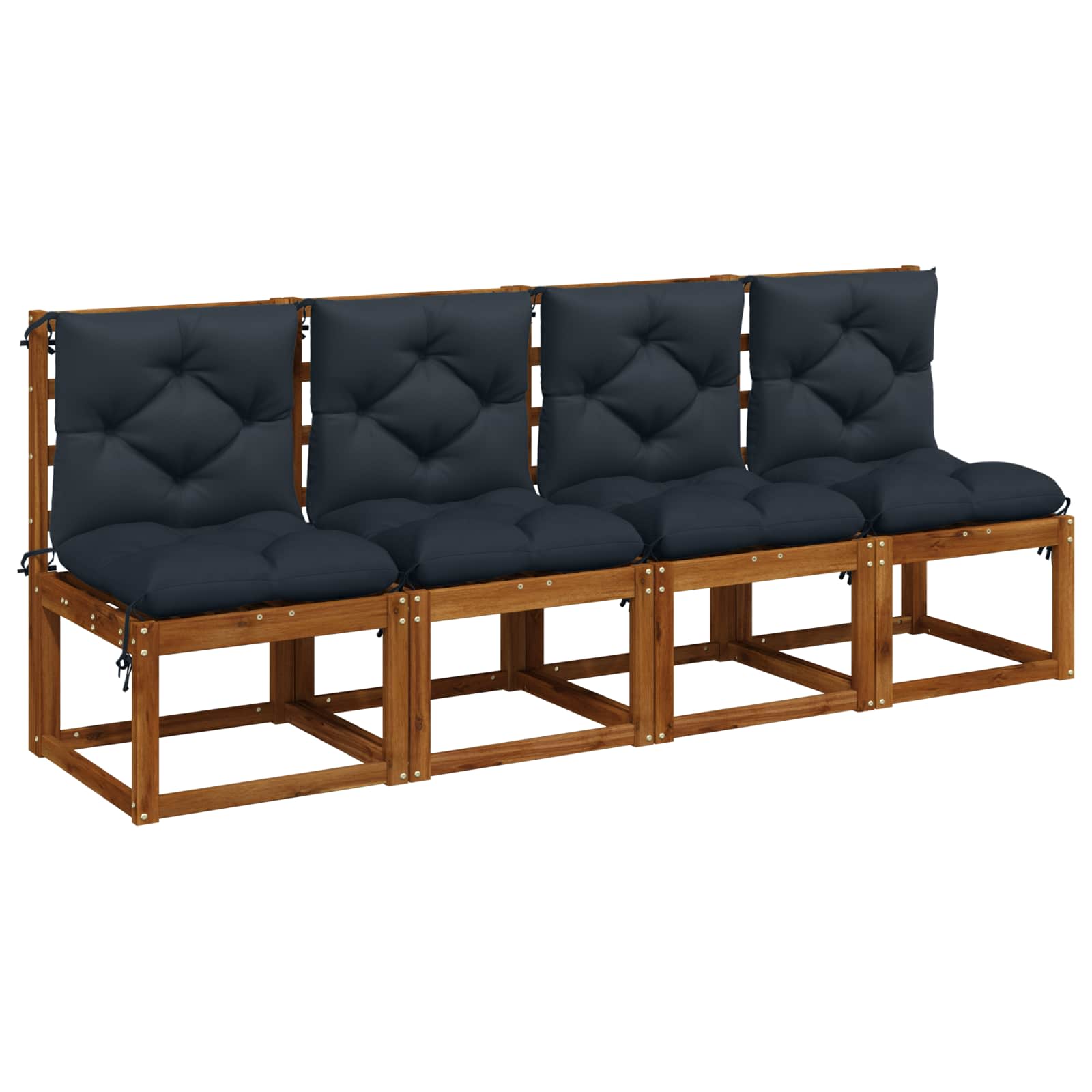 vidaXL 4-delige Palletkussens VIANEN 4 st 100% Polyester Donkerblauw blauw, foto 2