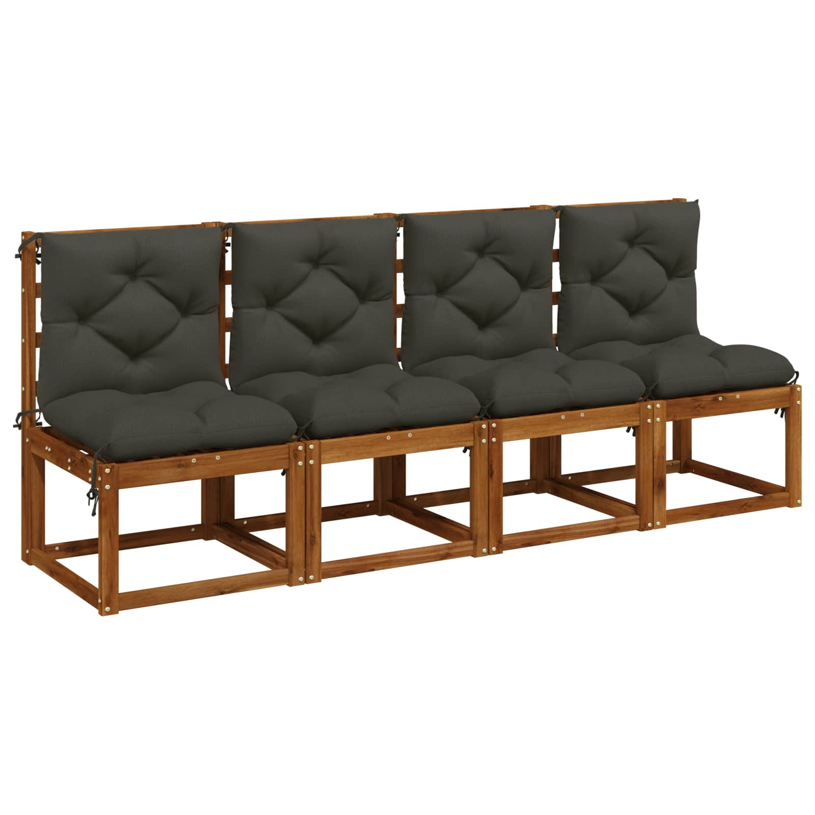 vidaXL 4-delige Palletkussens VIANEN 4 st 100% Polyester Antraciet, foto 2