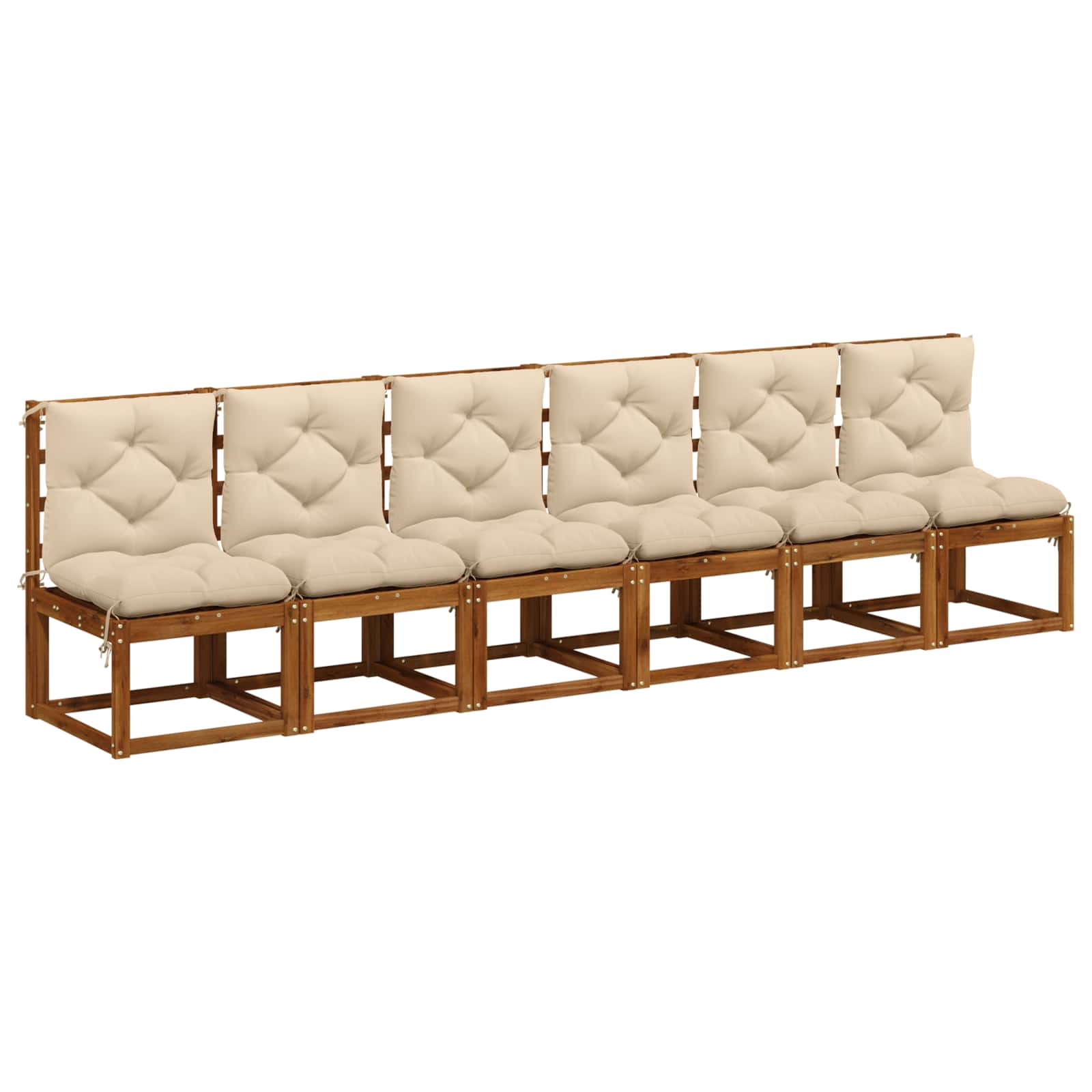 vidaXL 6-delige Palletkussens VIANEN 6 st 100% Polyester Crèmekleurig, foto 2