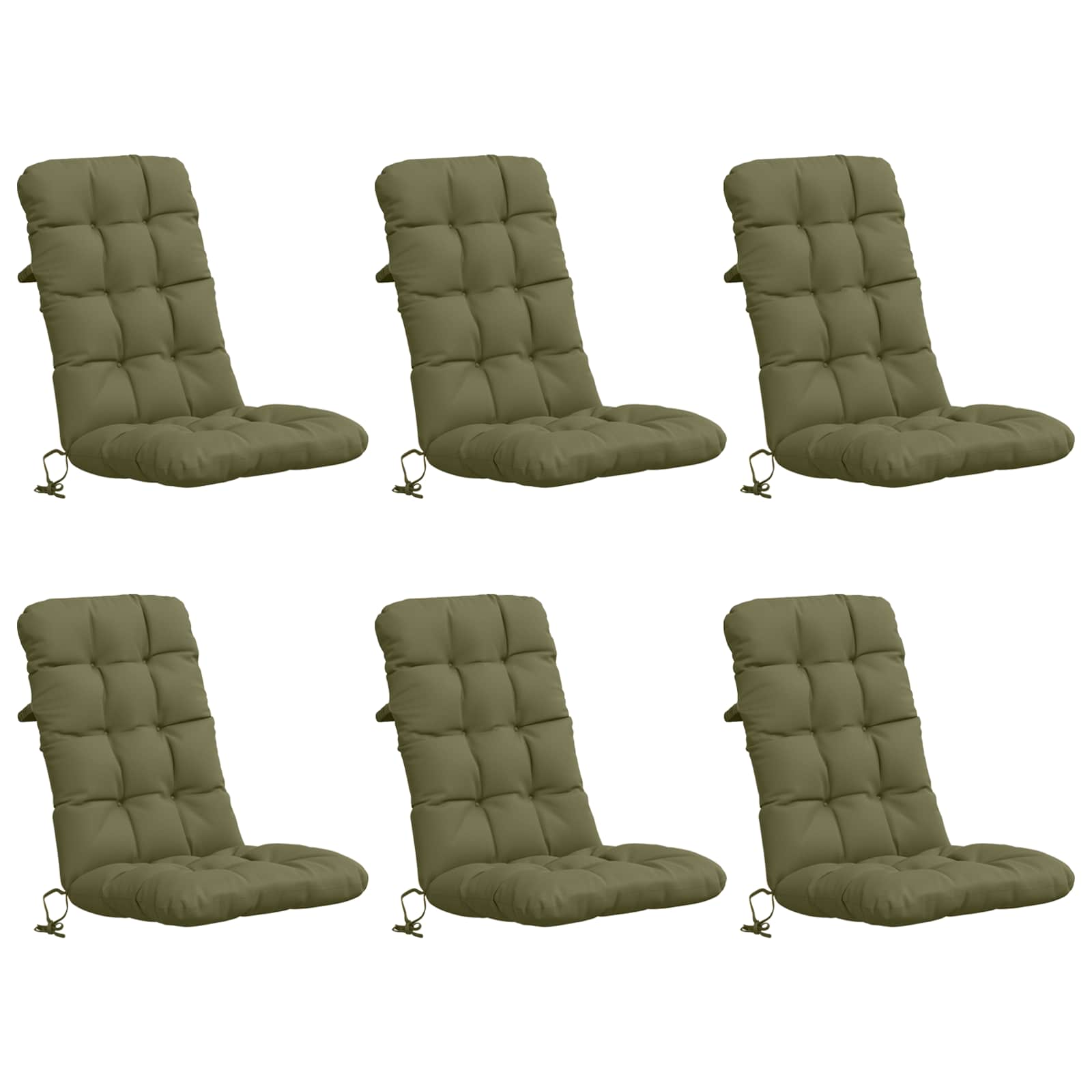 6-delige Hoogrug Kussen VIANEN 6 pcs 100% Polyester Olijfgroen image 1