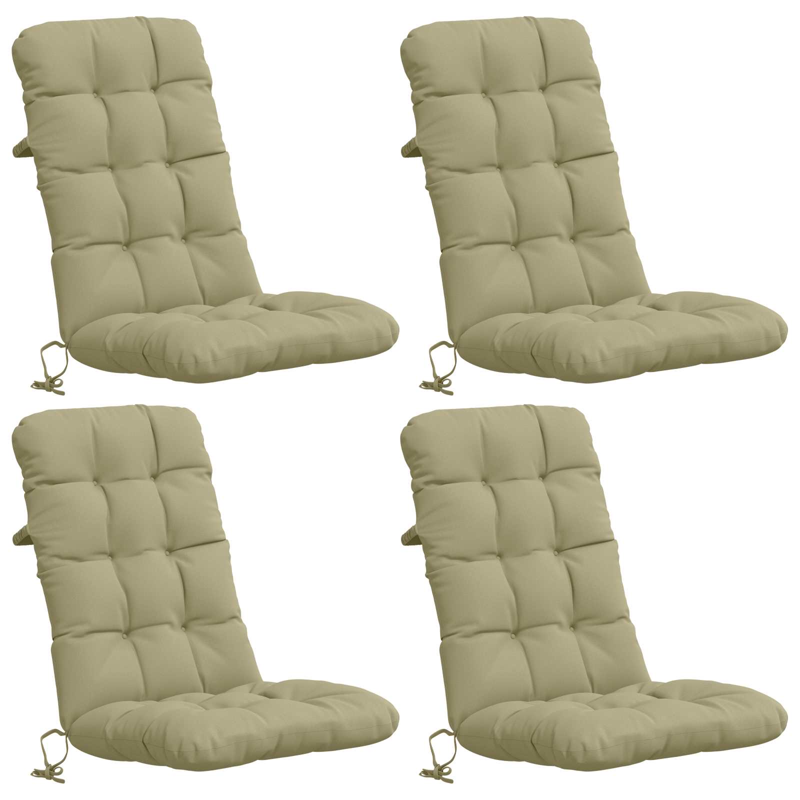 4-delige Hoogrug Kussen VIANEN 4 pcs 100% Polyester Lichtgroen image 1