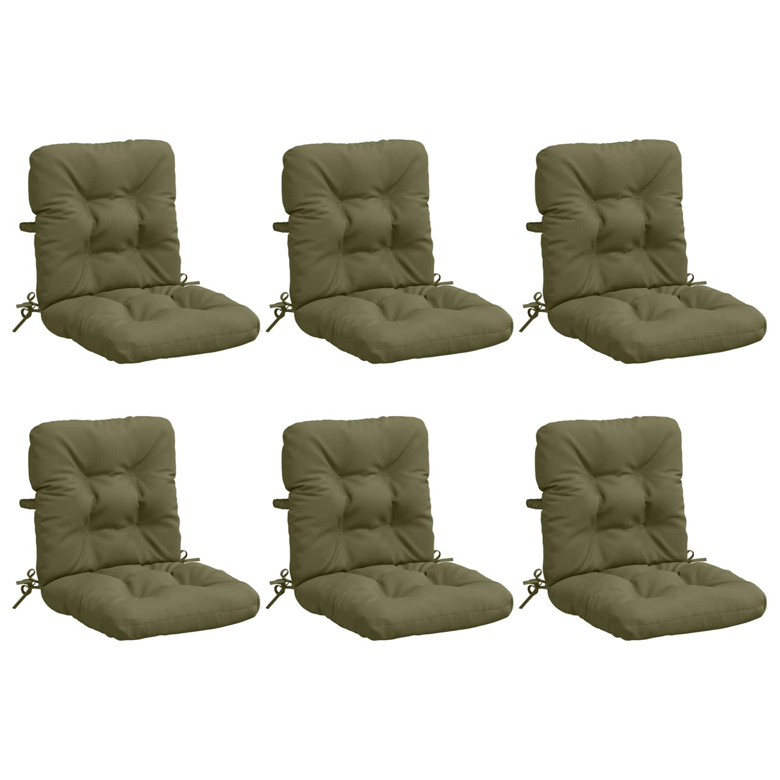 6-delige Hoogrug Kussen VIANEN 6 pcs 100% Polyester Olijfgroen image 1