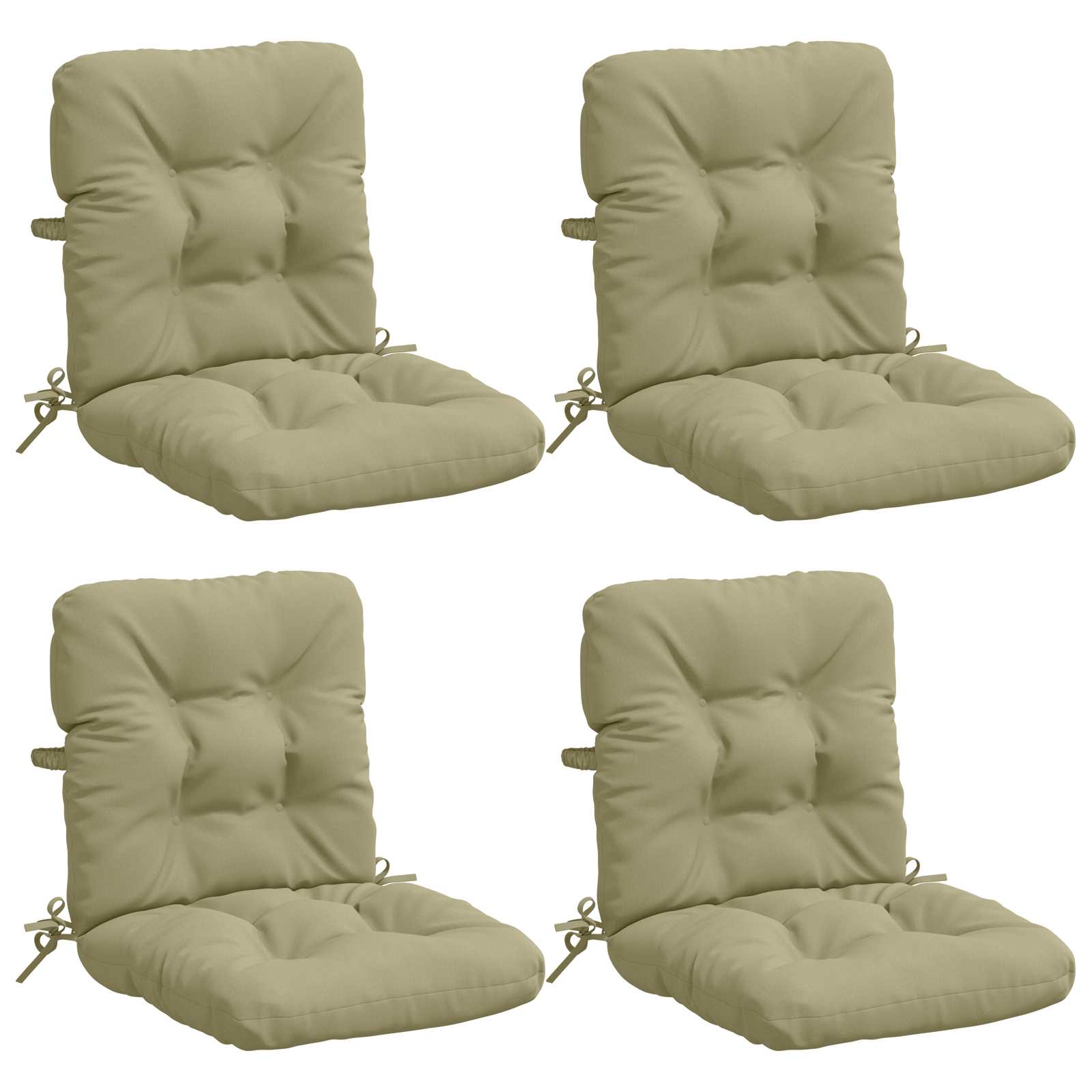 4-delige Hoogrug Kussen VIANEN 4 pcs 100% Polyester Lichtgroen image 1