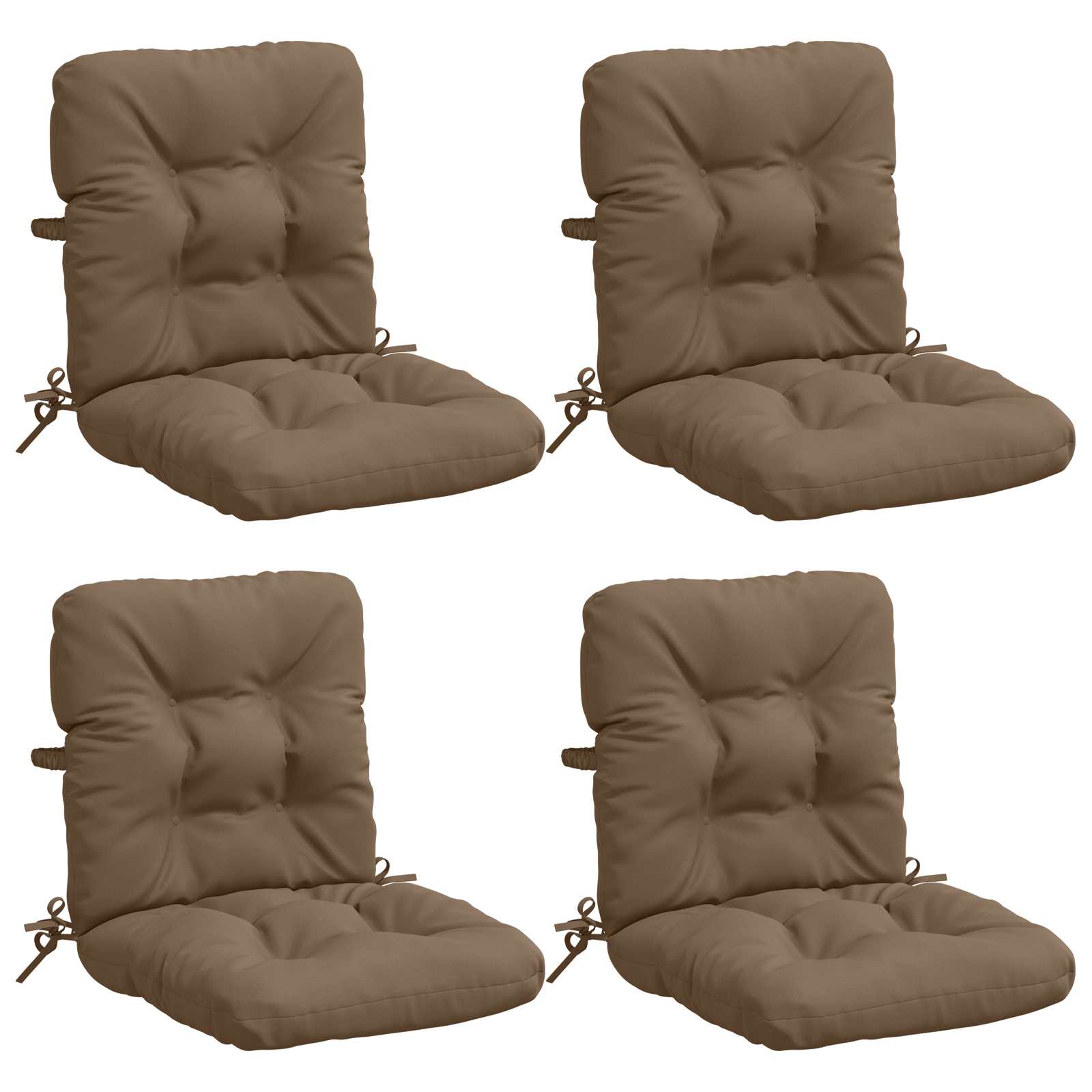 4-delige Hoogrug Kussen VIANEN 4 pcs 100% Polyester Taupe image 1
