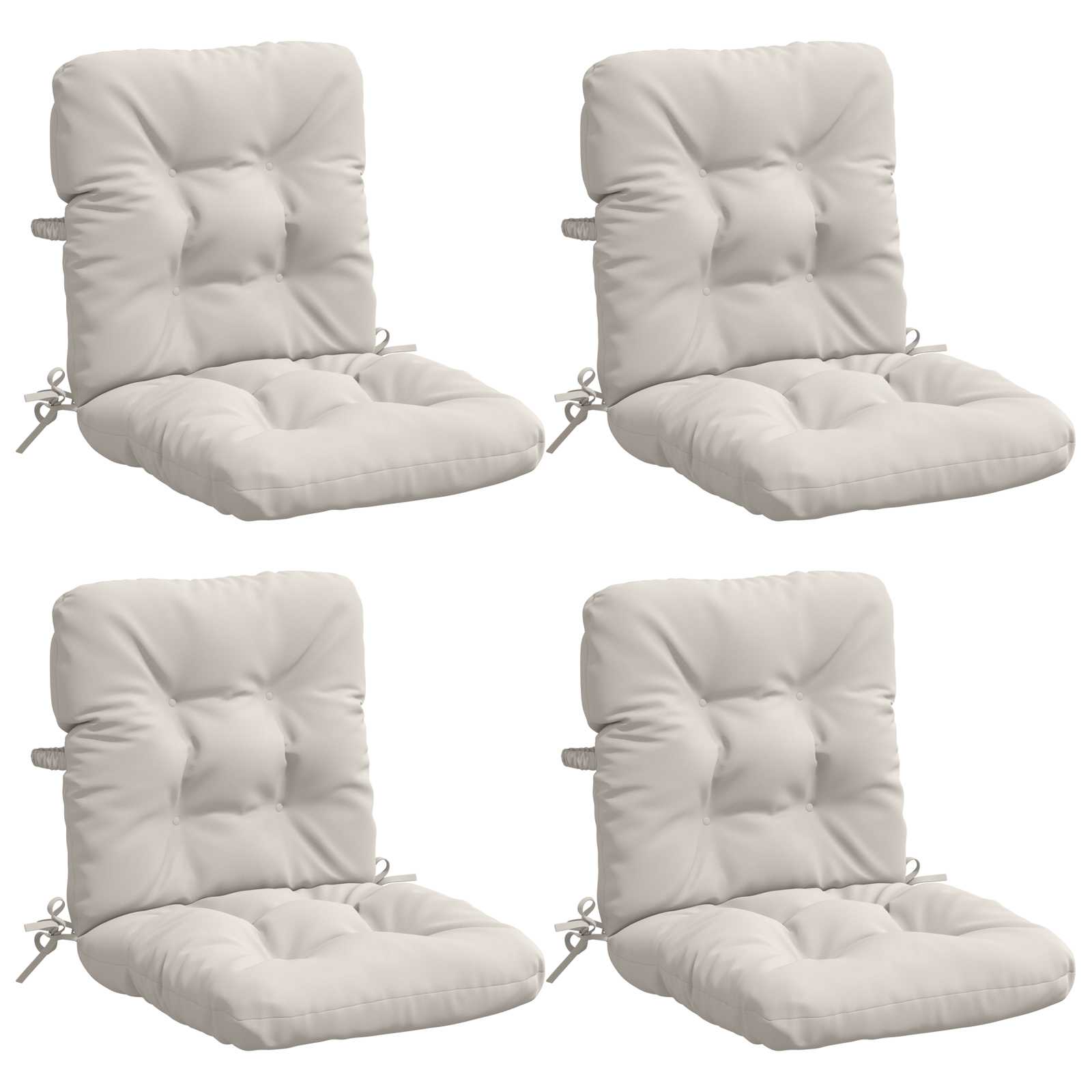 4-delige Hoogrug Kussen VIANEN 4 pcs 100% Polyester Wit image 1