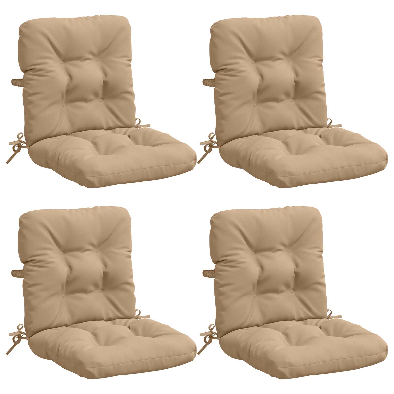 4-delige Hoogrug Kussen VIANEN 4 pcs 100% Polyester Zand image 1