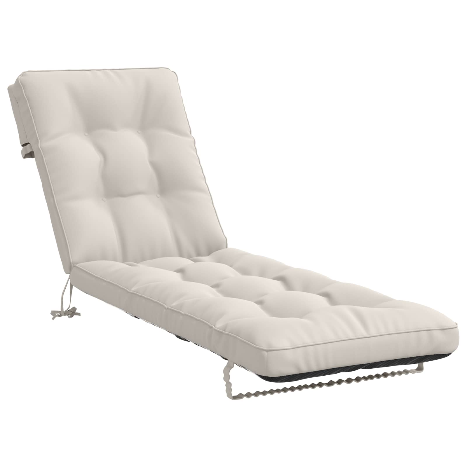 Ligstoel Kussen VIANEN 100% Polyester Wit 200 x 60 x 8 cm image 1