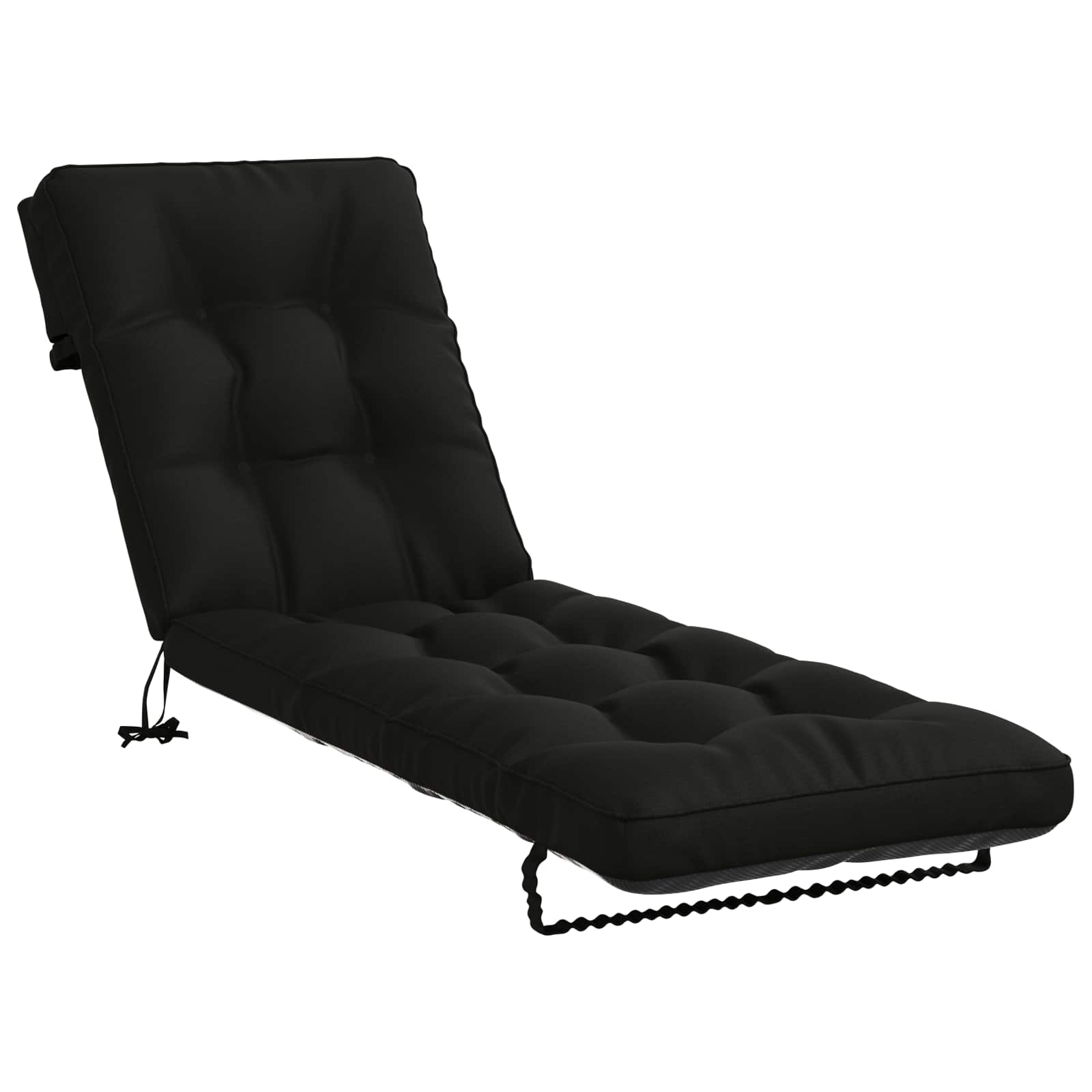 vidaXL Solseng Pude VIANEN 100% polyester Sort 200 x 60 x 8 cm