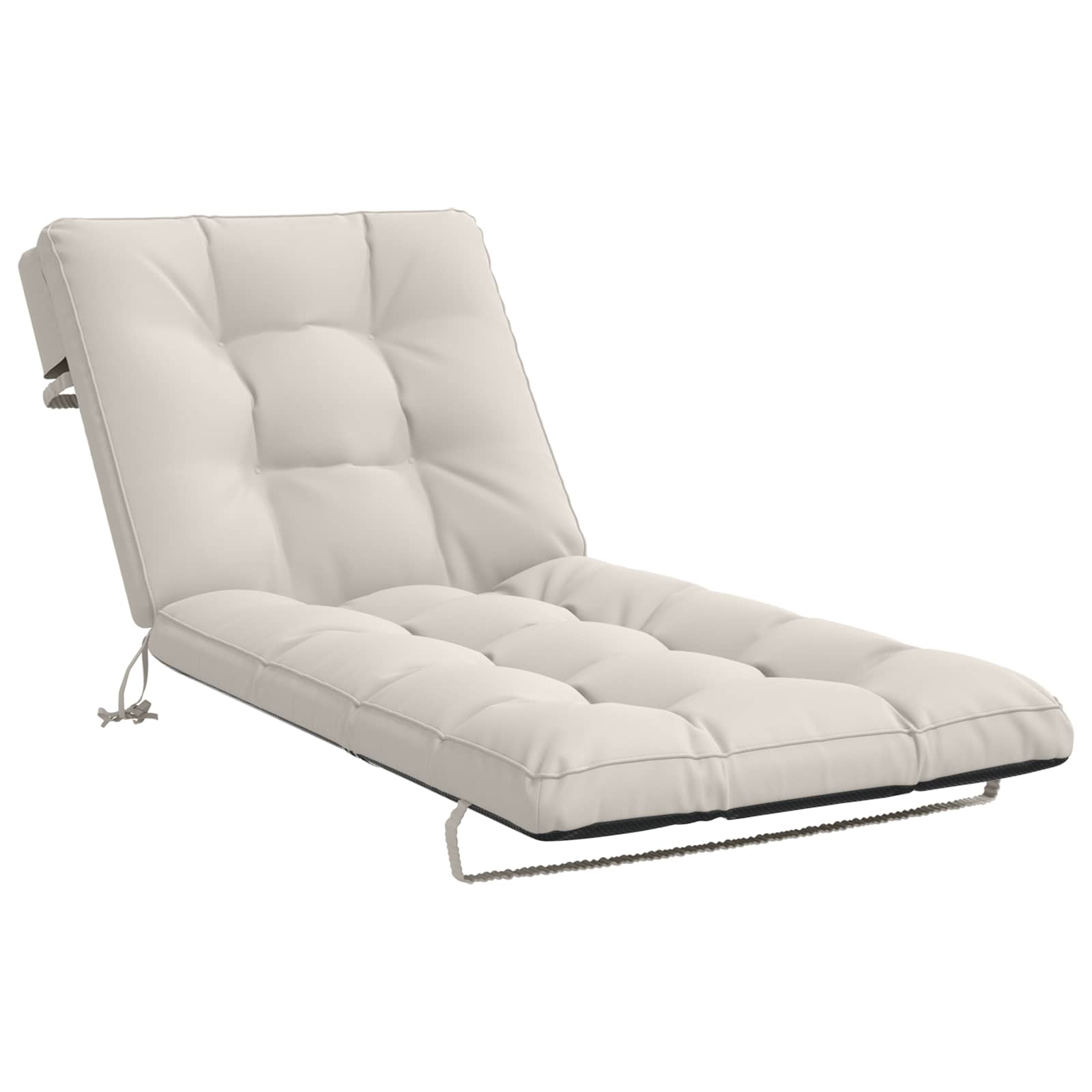 Ligstoel Kussen VIANEN 100% Polyester Wit 200 x 90 x 8 cm image 1