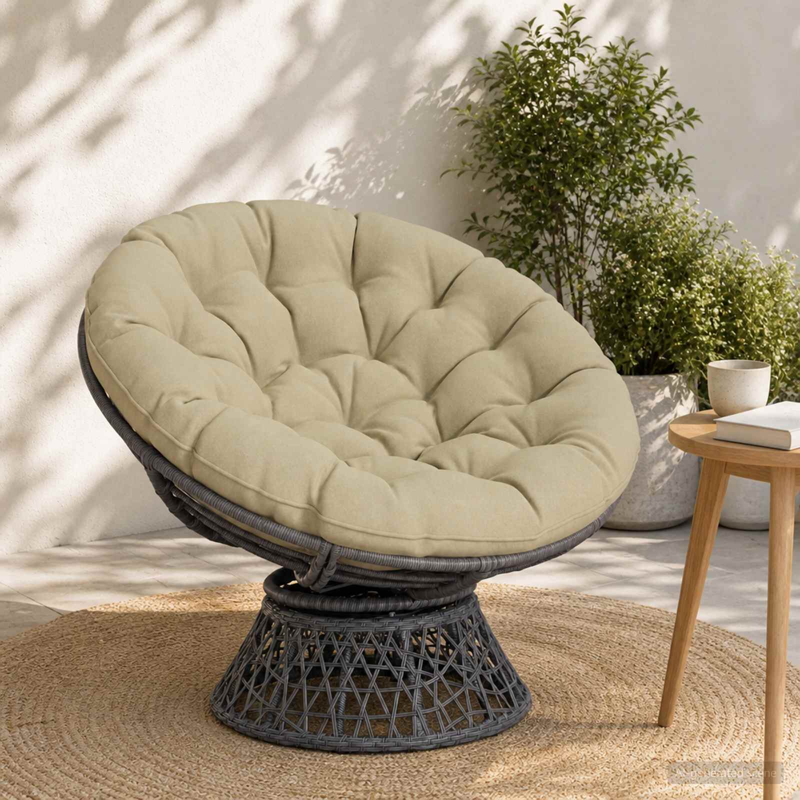 vidaXL Papasan stolspude VIANEN 100% polyester Lys grøn Ø 120 x 12 cm