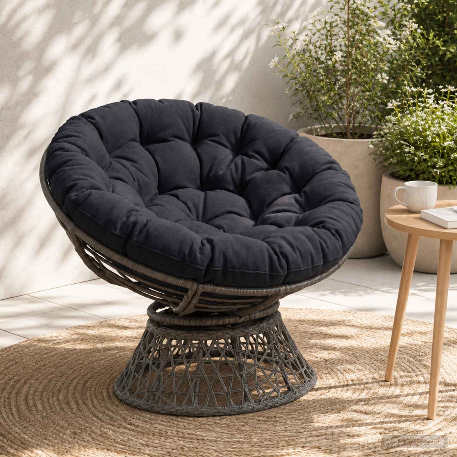 Papasan Stoel Kussen VIANEN 100% Polyester Donkerblauw image 1