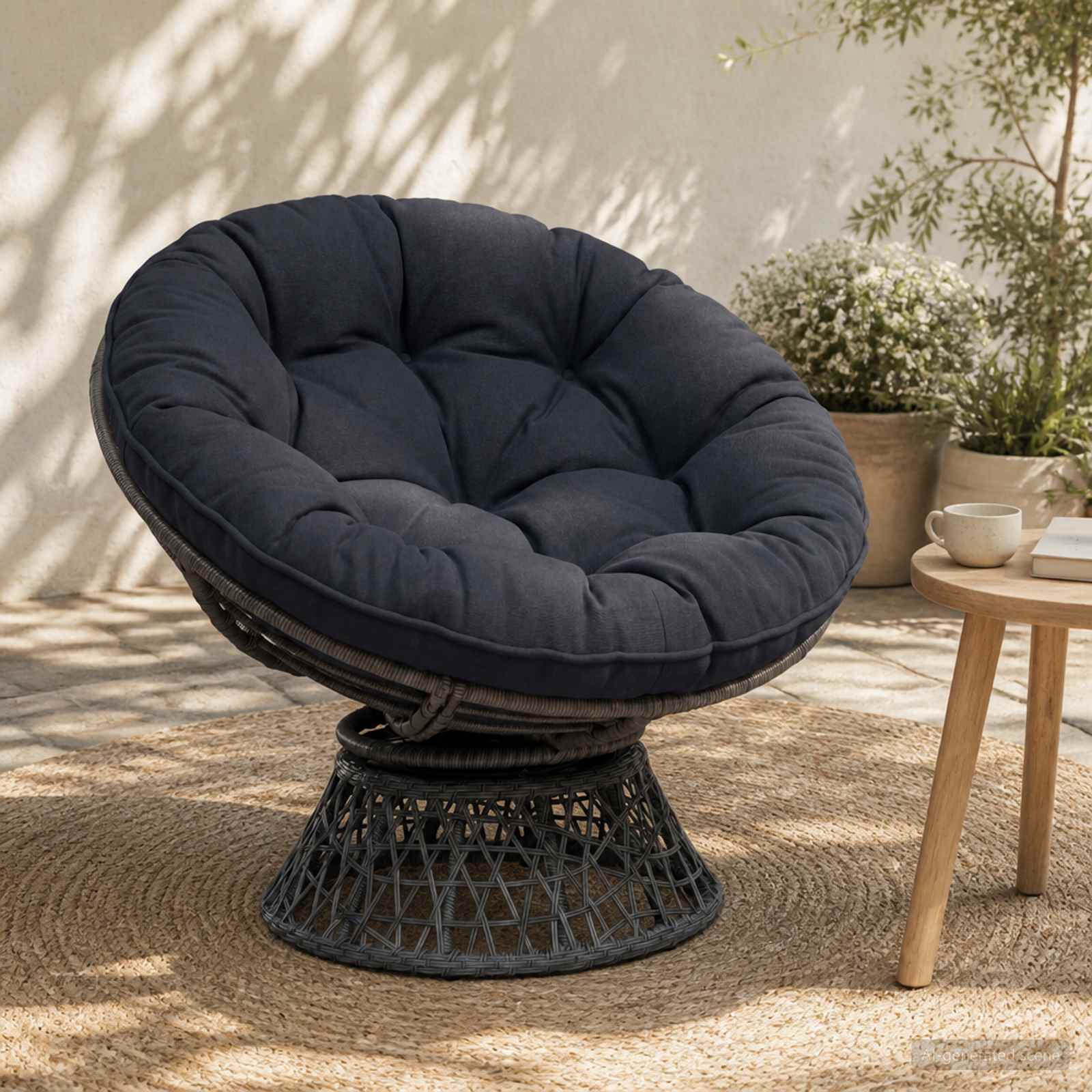Hangstoel Kussen VIANEN 100% Polyester Donkerblauw Ø 60 x 10 cm image 1