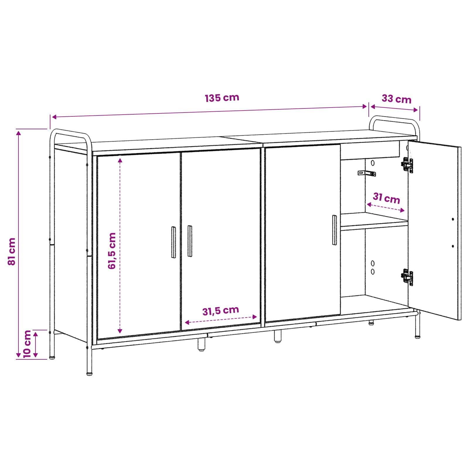Strani šal Dimljen hrast 97 x 33 x 81 cm Inženirski les