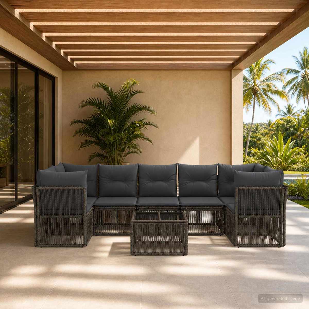 Havesofa Sæt 8 stk. polyrattan