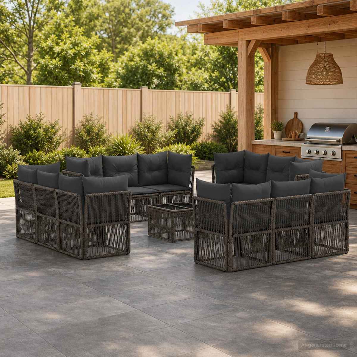 Havesofa Sæt 13 stk. polyrattan