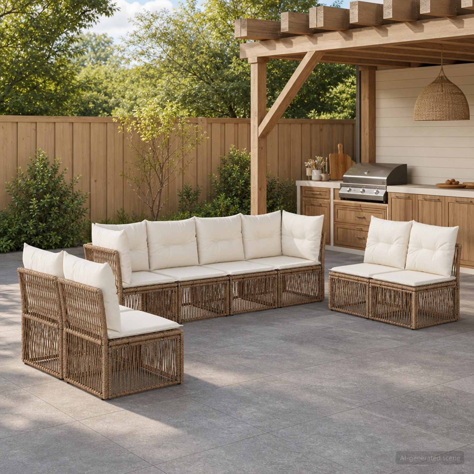 Set Divano da Giardino 8 pcs Beige polyrattan - immagine prodotto