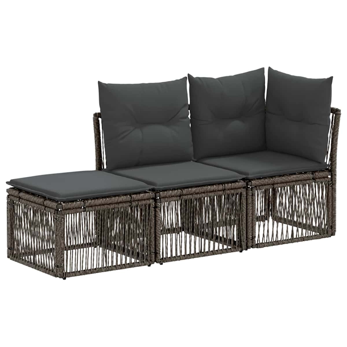Havesofa Sæt 3 stk. 3-Antal sæder polyrattan - Billede 2