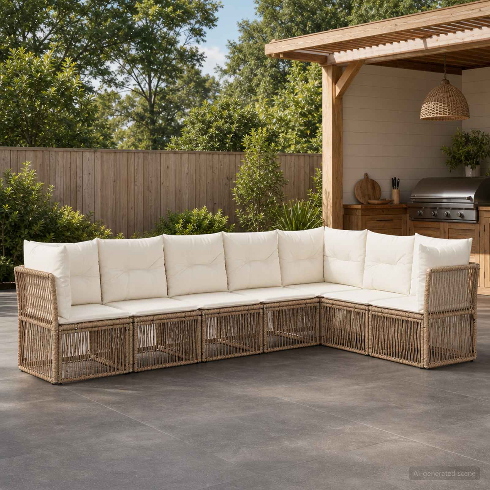 Set Divano da Giardino 7 pcs Beige polyrattan - immagine prodotto