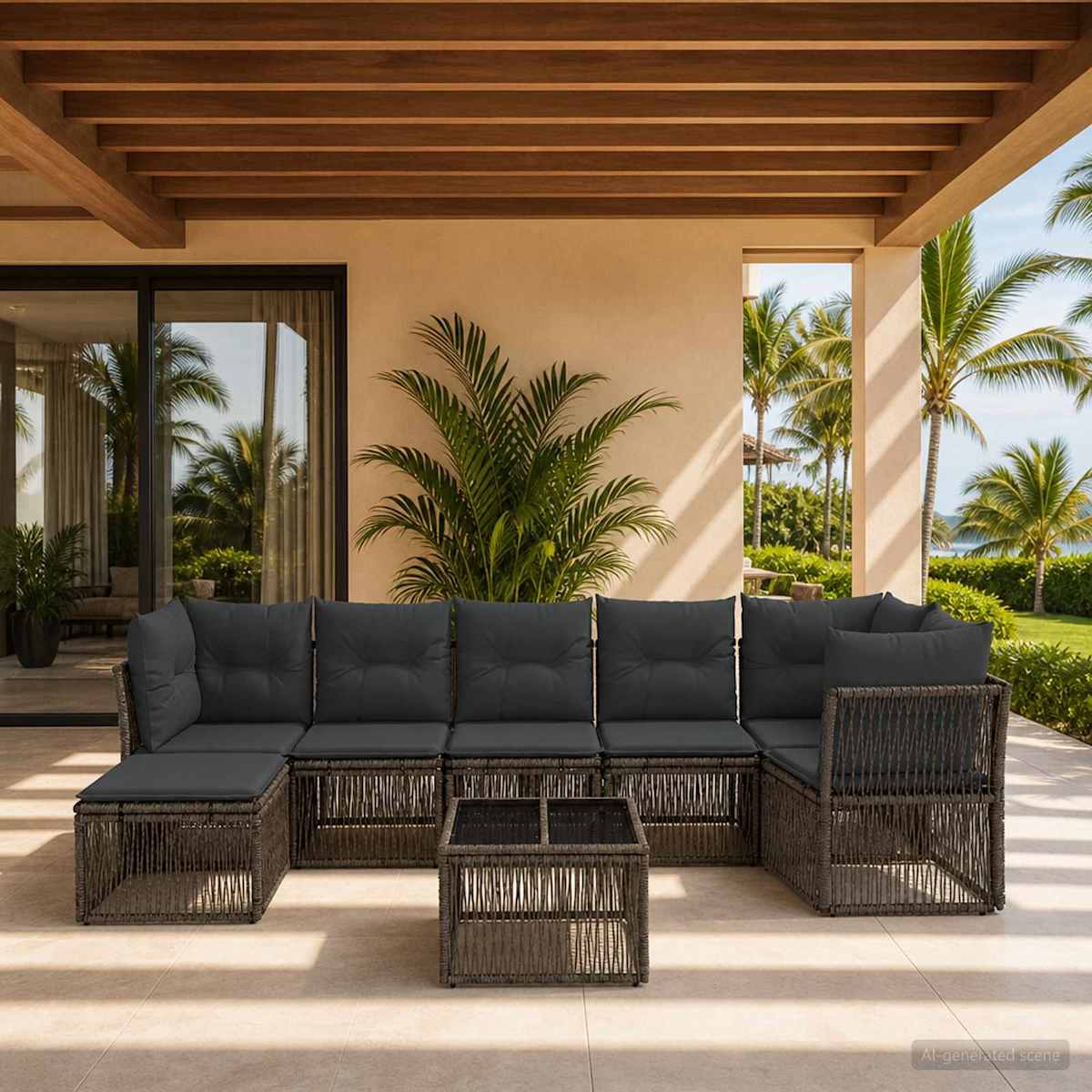 Havesofa Sæt 8 stk. polyrattan