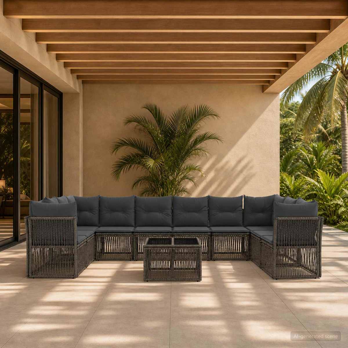 Havesofa Sæt 11 stk. polyrattan