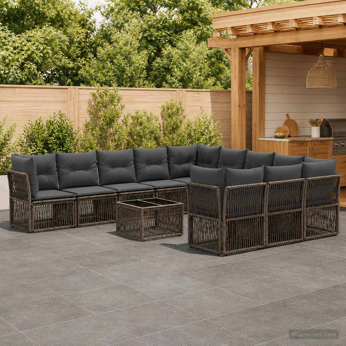 Havesofa Sæt 12 stk. polyrattan