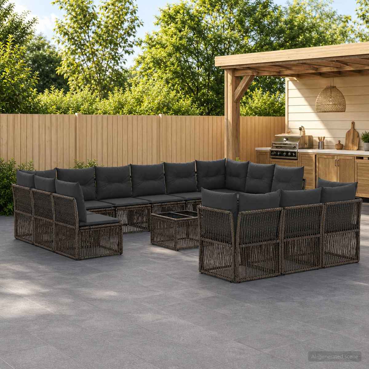 Havesofa Sæt 14 stk. polyrattan