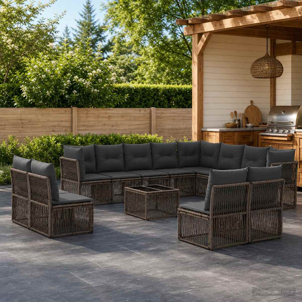 Havesofa Sæt 13 stk. polyrattan