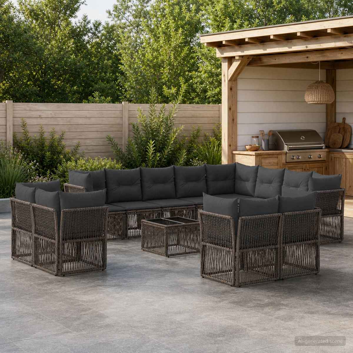 Havesofa Sæt 13 stk. polyrattan