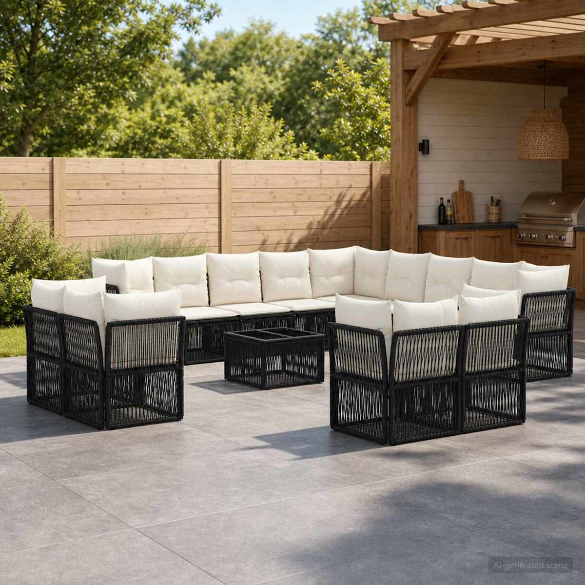 Havesofa Sæt 14 stk. polyrattan