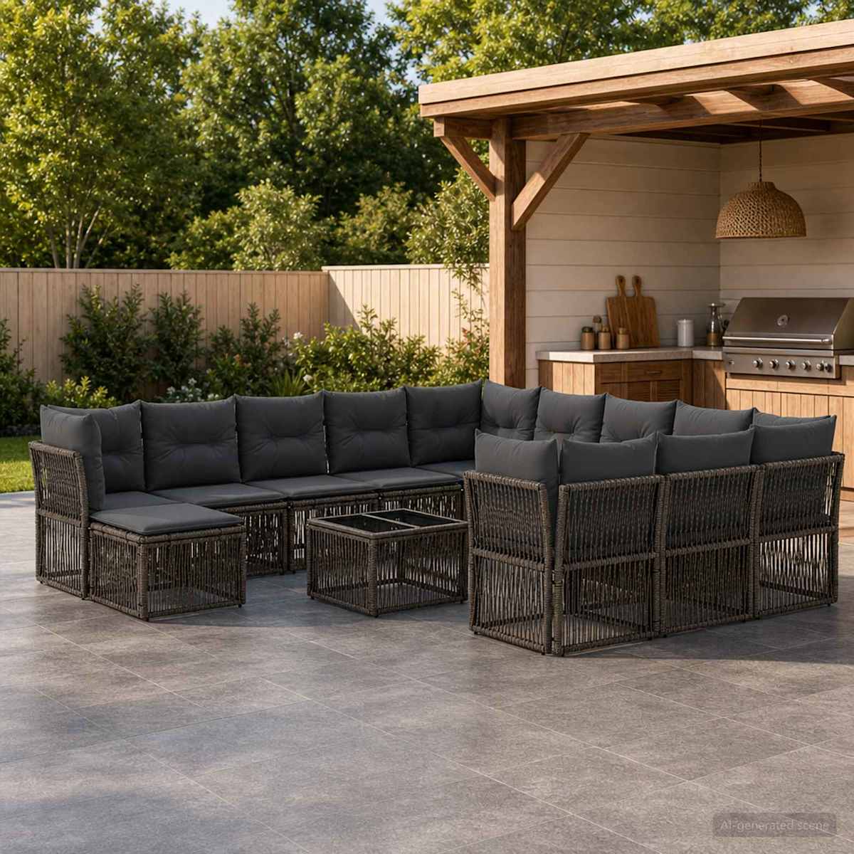 Havesofa Sæt 13 stk. polyrattan