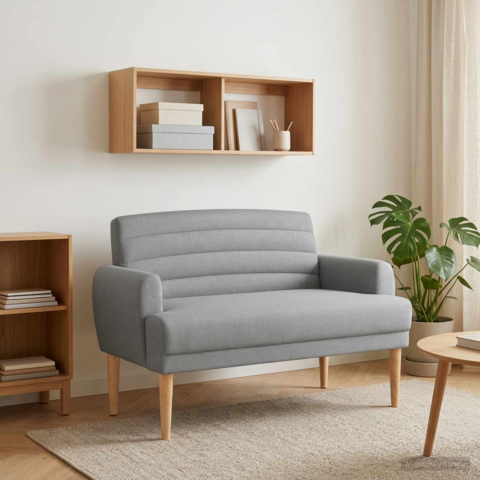 vidaXL Lænestol med knap tufting Lysegrå 116 x 67 x 80 cm Stof