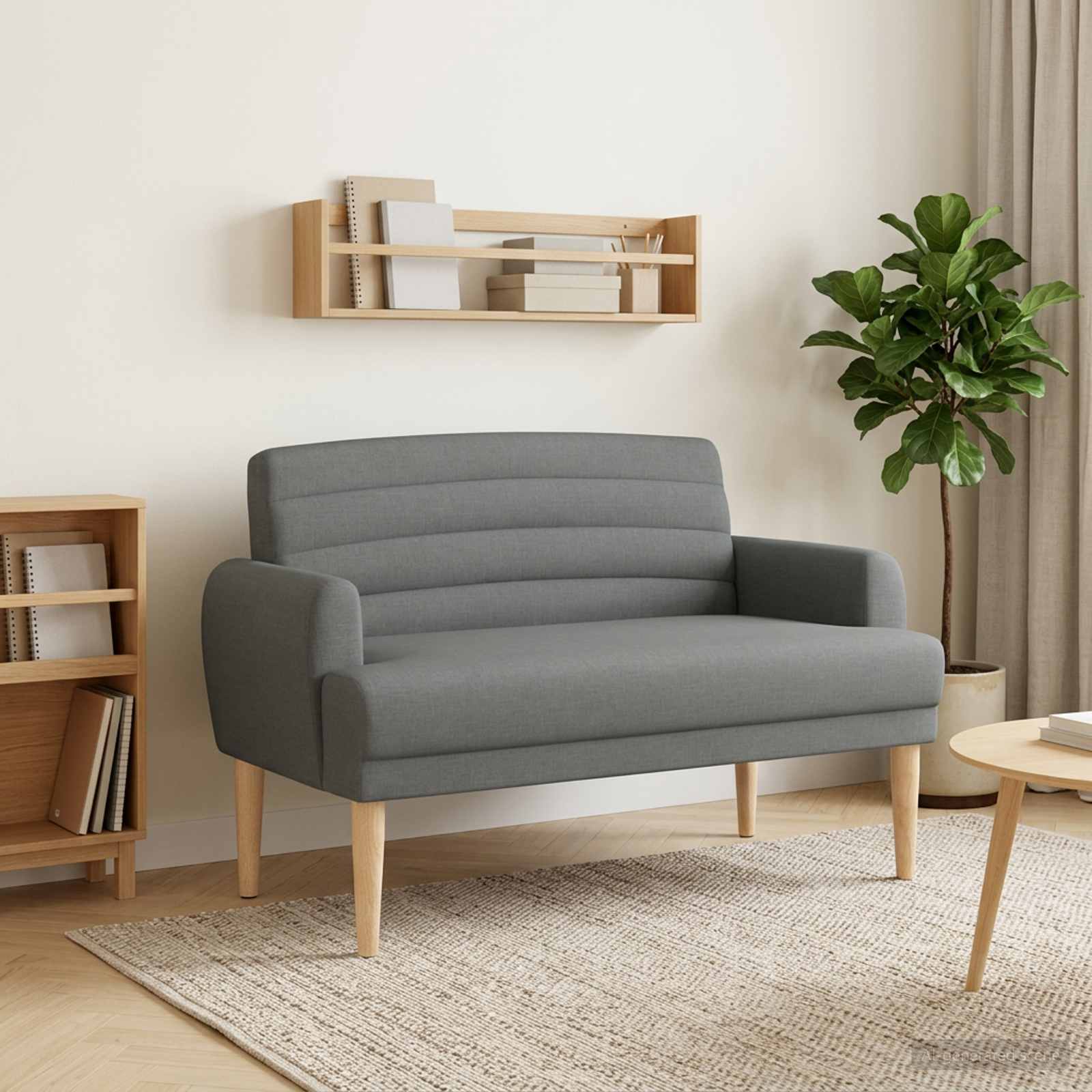 vidaXL Lænestol med knap tufting Mørkegrå 116 x 67 x 80 cm Stof