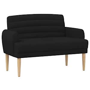 vidaXL Nurgadiivan nuppude &auml;sitlusega Must 116 x 67 x 80 cm kangas