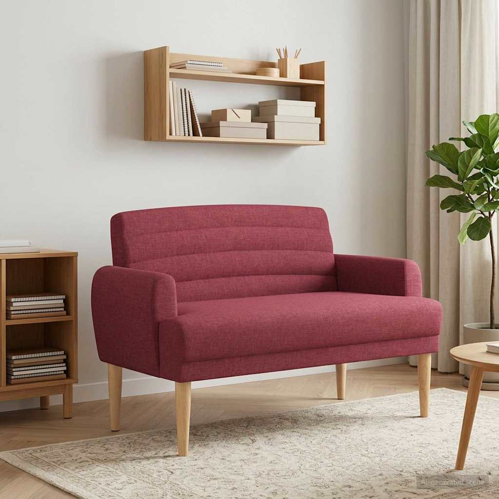 vidaXL Dvojnica s gumbi Vinorodna rdeča 116 x 67 x 80 cm Blago