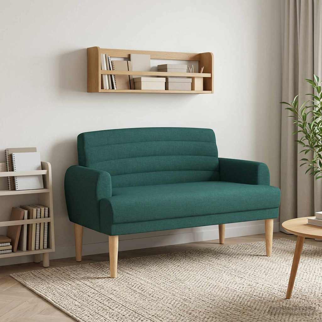 vidaXL Dvojnica s gumbi Temno zelena 116 x 67 x 80 cm Blago