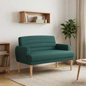 Dvojnica s gumbi Temno zelena 116 x 67 x 80 cm Blago