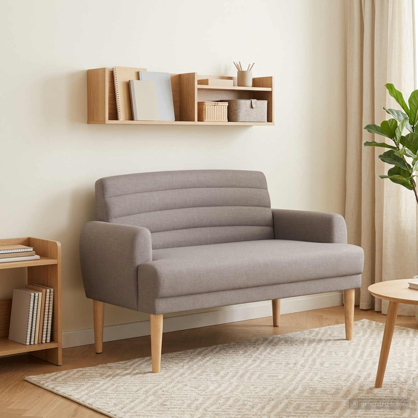 Dvojnica s gumbi Taupe 116 x 67 x 80 cm Blago