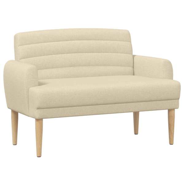 vidaXL Nurgadiivan nuppude &auml;sitlusega Kreemjas 116 x 67 x 80 cm kangas