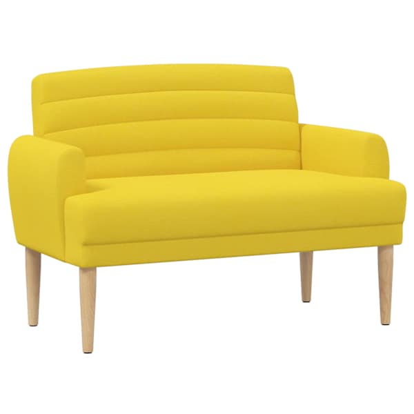 vidaXL Nurgadiivan nuppude &auml;sitlusega Kerge kollane 116 x 67 x 80 cm