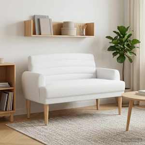 Dvojnica s gumbi Bela 116 x 67 x 80 cm Blago