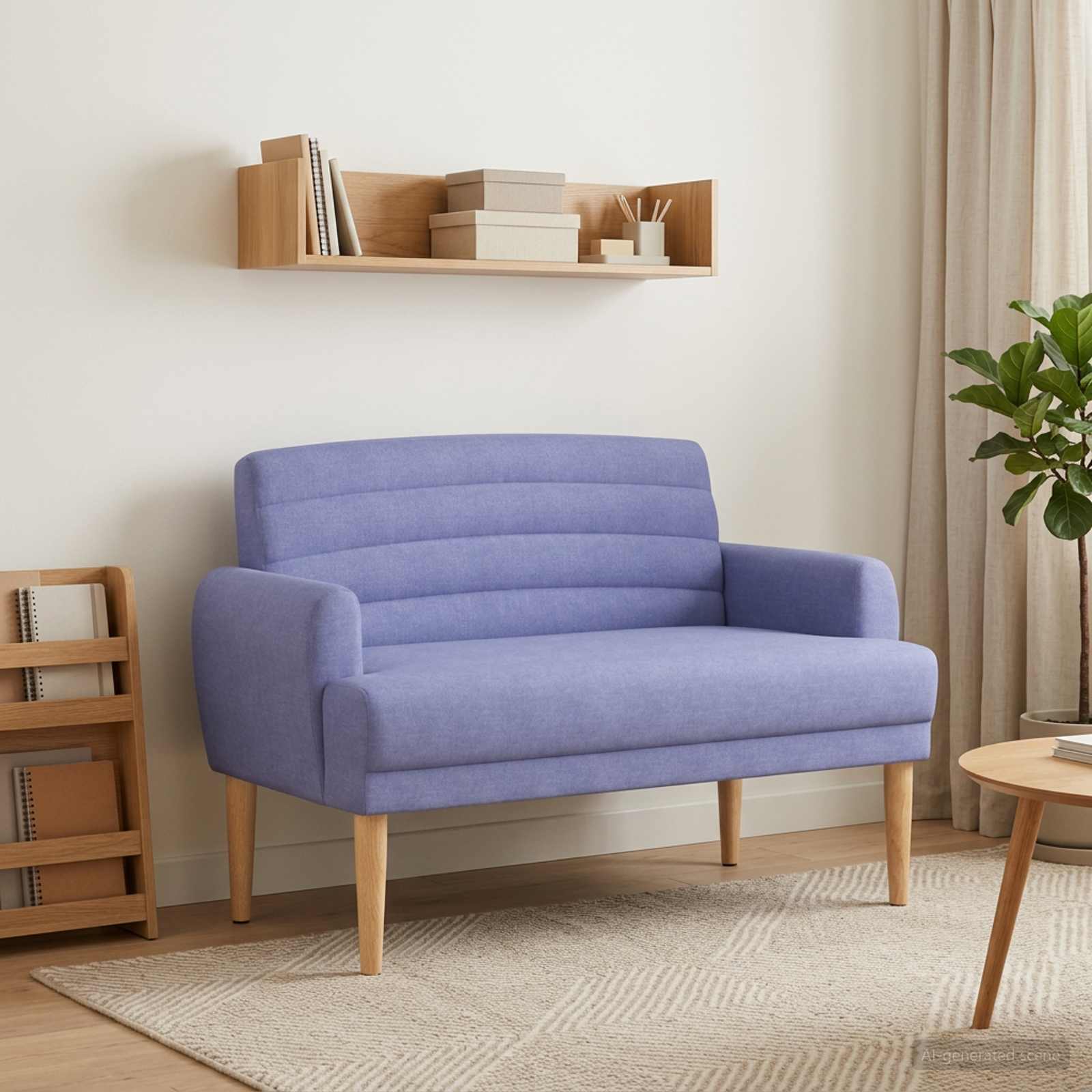 vidaXL Loungebank met knopencomfort Jeans Blauw 116 x 67 x 80 cm Stof