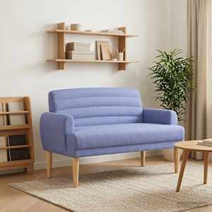 Dvojnica s gumbi Jeans modra 116 x 67 x 80 cm Blago