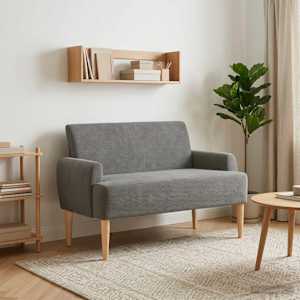 Dvojnica s gumbi Temno siva 116 x 67 x 81 cm Žametna tkanina