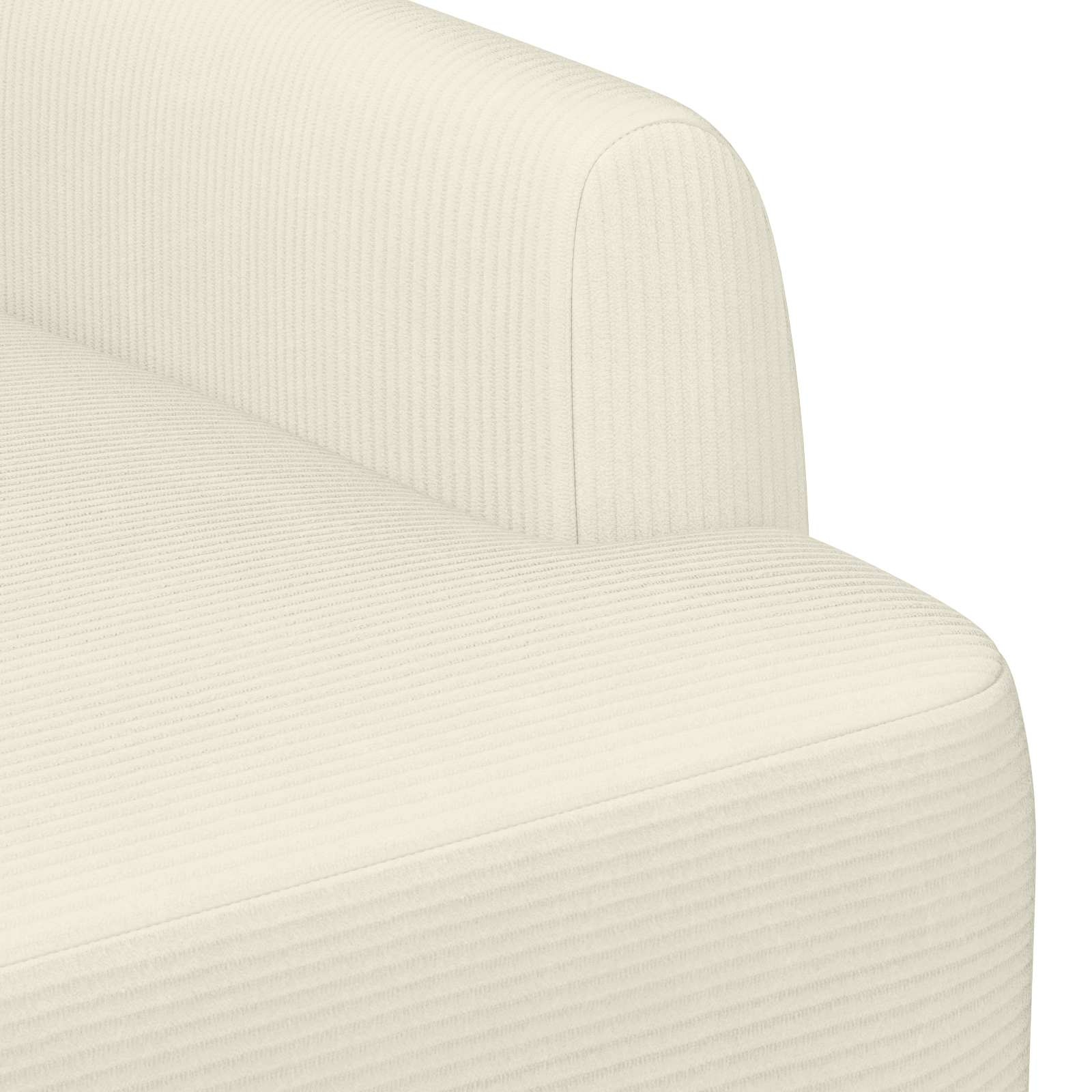 vidaXL Dvojnica s gumbi Krem 116 x 67 x 81 cm Žametna tkanina - slika 6