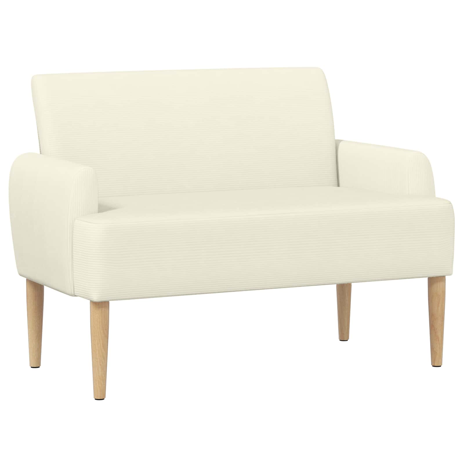 vidaXL Dvojnica s gumbi Krem 116 x 67 x 81 cm Žametna tkanina - slika 2