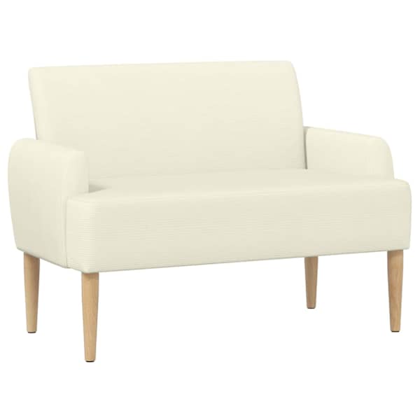 vidaXL Nurgadiivan nuppude &auml;sitlusega Kreemjas 116 x 67 x 81 cm