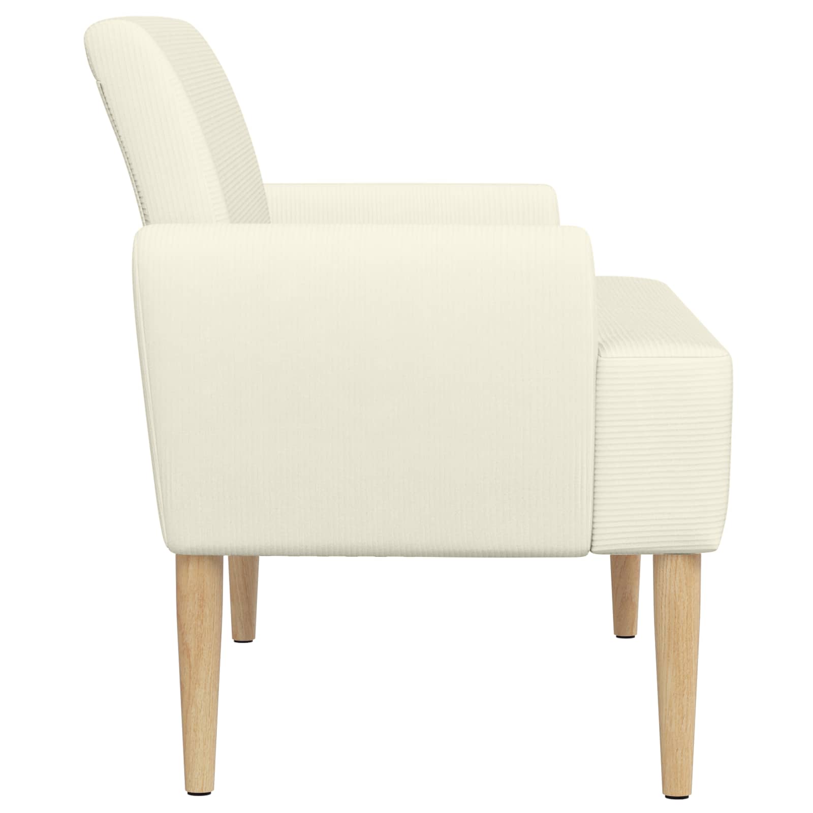 vidaXL Dvojnica s gumbi Krem 116 x 67 x 81 cm Žametna tkanina - slika 4
