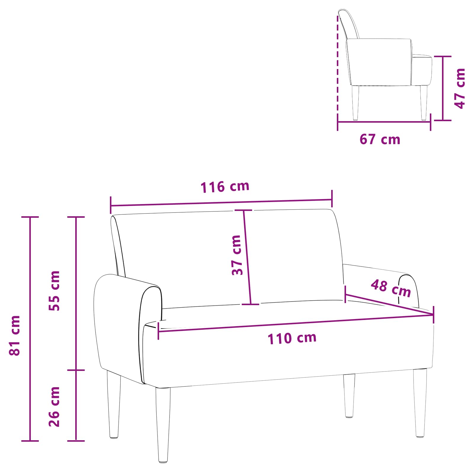 Dvojnica s gumbi Svetlo zelena siva 116 x 67 x 81 cm - slika 10