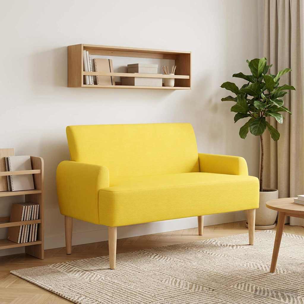 vidaXL Canapea cu capitonaj butonat Galben Deschis 116 x 67 x 81 cm